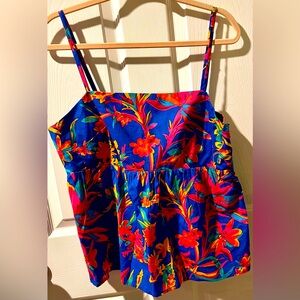 J.Crew Women’s 12 blue floral top sleeveless